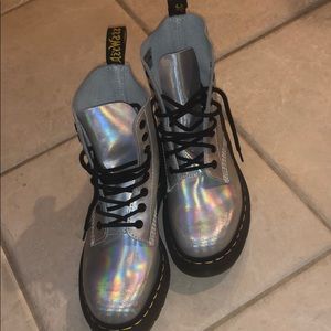 Silver Doc Martens 7Womens